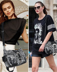 Y2K Leopard Print Studded Large Satchel Bag