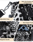Y2K Leopard Print Studded Large Satchel Bag