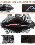 Y2K Leopard Print Studded Large Satchel Bag