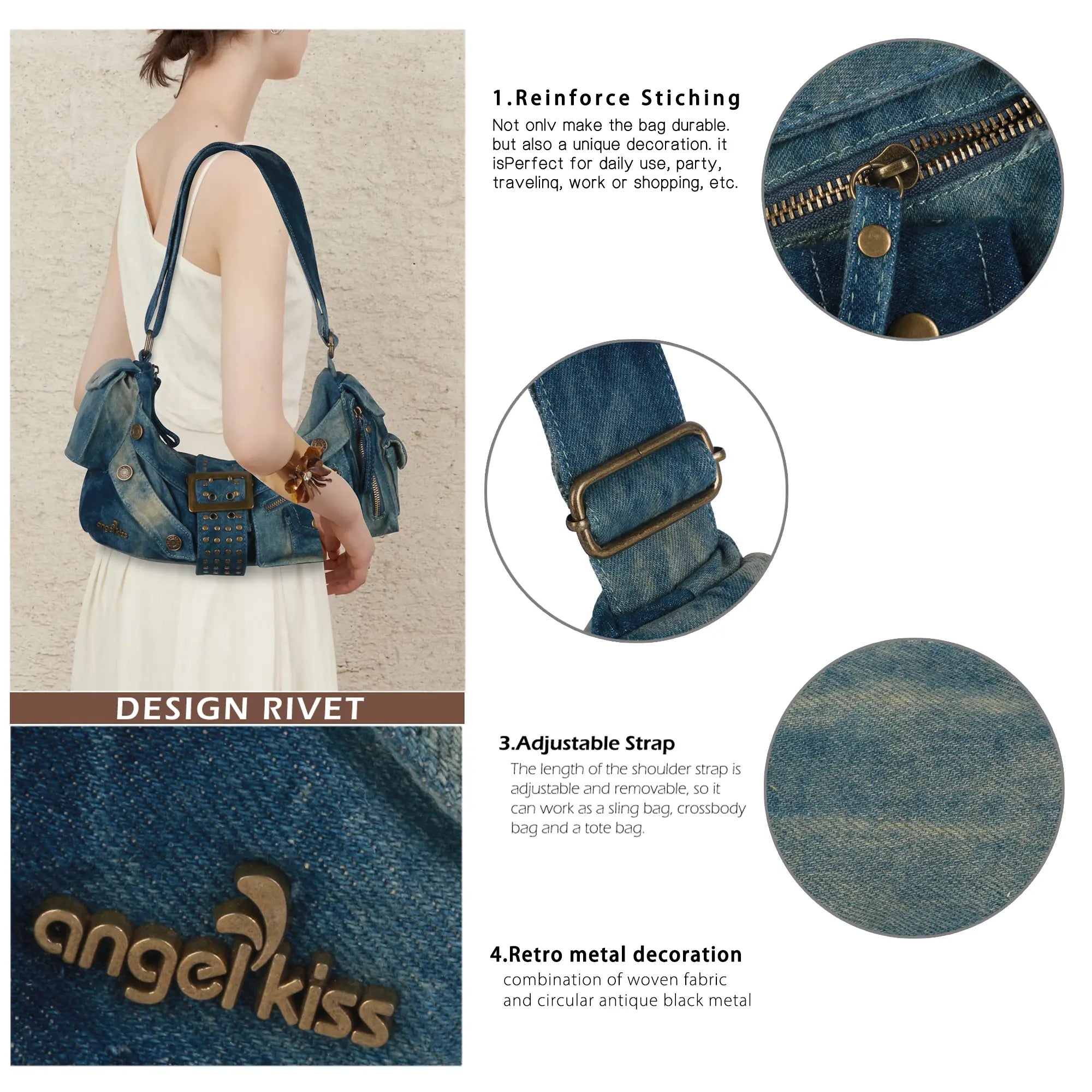 Small Western Denim Shoulder Bag