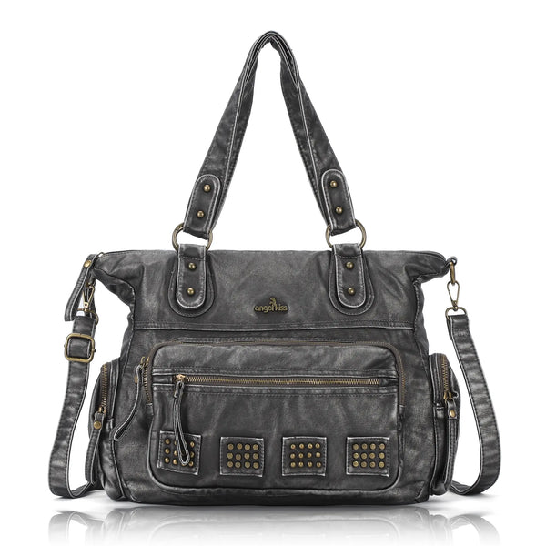 Oversized Slouchy Multi Pocket Tote Bag with Adjustable Strap