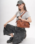 Women’s Multi-Pocket Satchel Purse | Shoulder & Crossbody Handbag