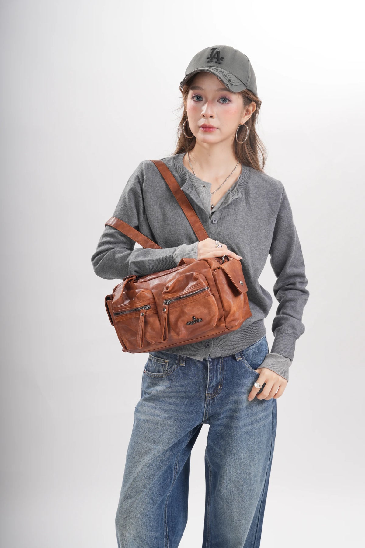 Women’s Multi-Pocket Satchel Purse | Shoulder &amp; Crossbody Handbag