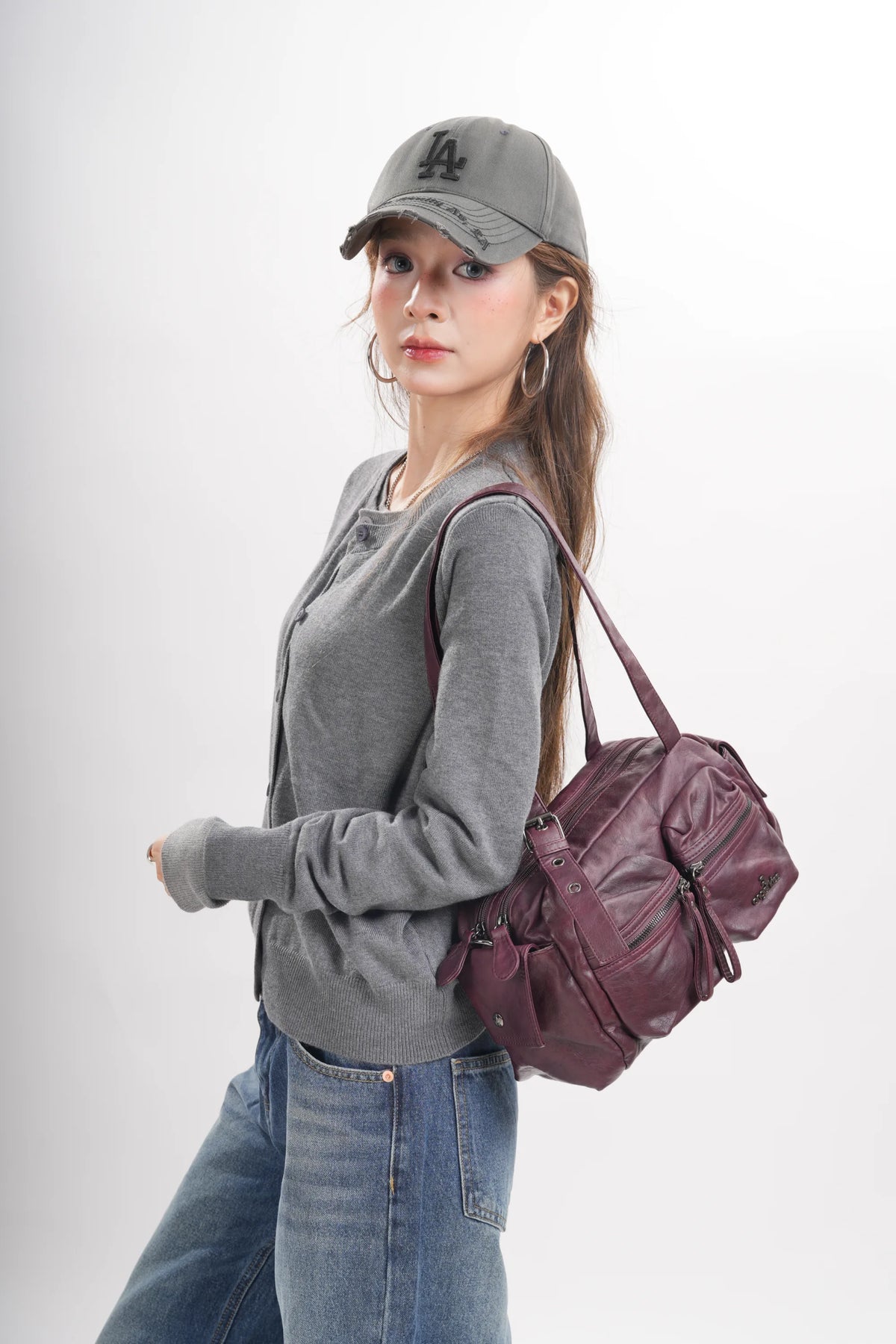 Women’s Multi-Pocket Satchel Purse | Shoulder &amp; Crossbody Handbag