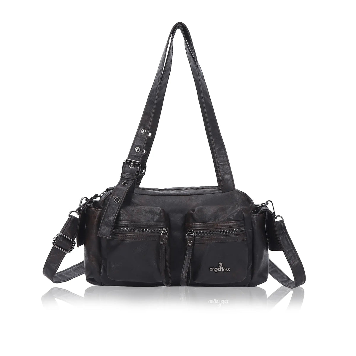 Women’s Multi-Pocket Satchel Purse | Shoulder &amp; Crossbody Handbag
