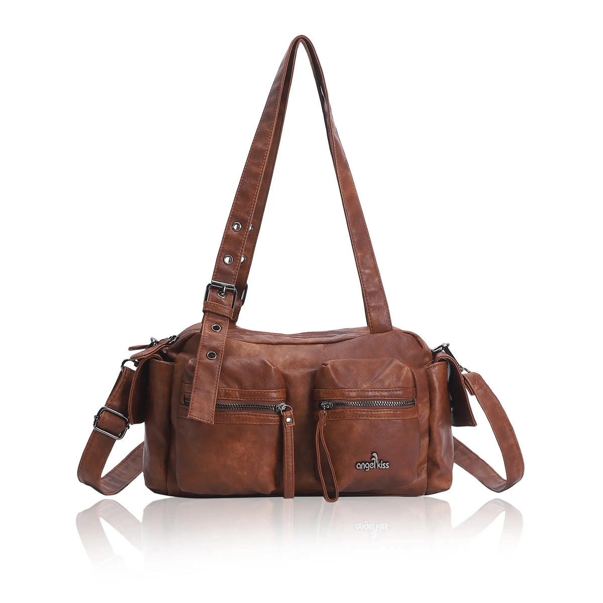 Women’s Multi-Pocket Satchel Purse | Shoulder &amp; Crossbody Handbag
