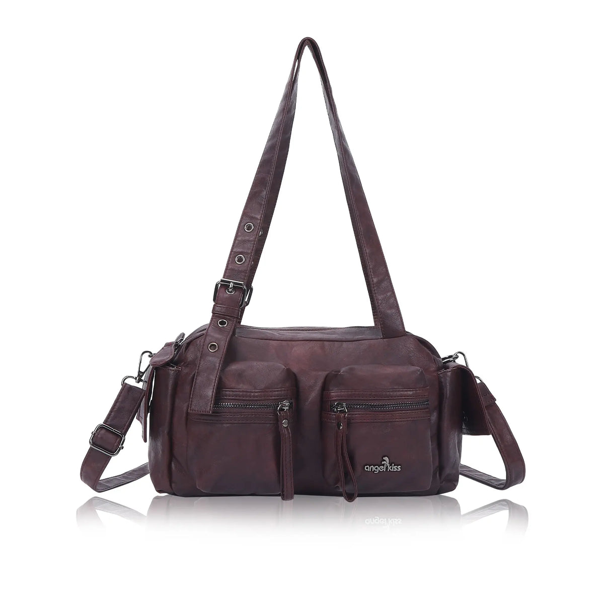 Women’s Multi-Pocket Satchel Purse | Shoulder &amp; Crossbody Handbag