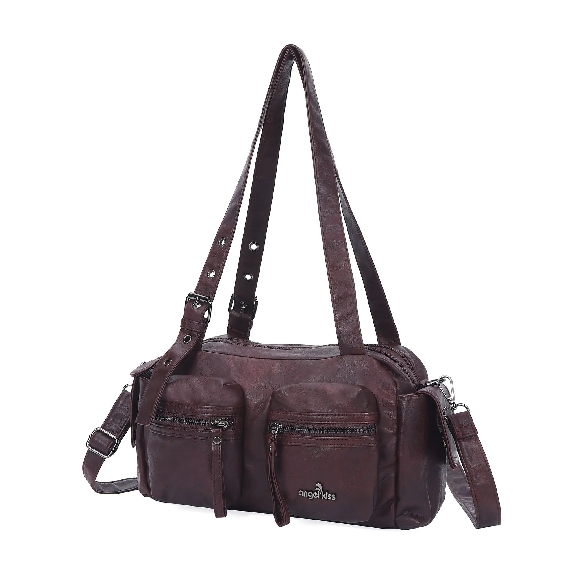 Women’s Multi-Pocket Satchel Purse | Shoulder &amp; Crossbody Handbag