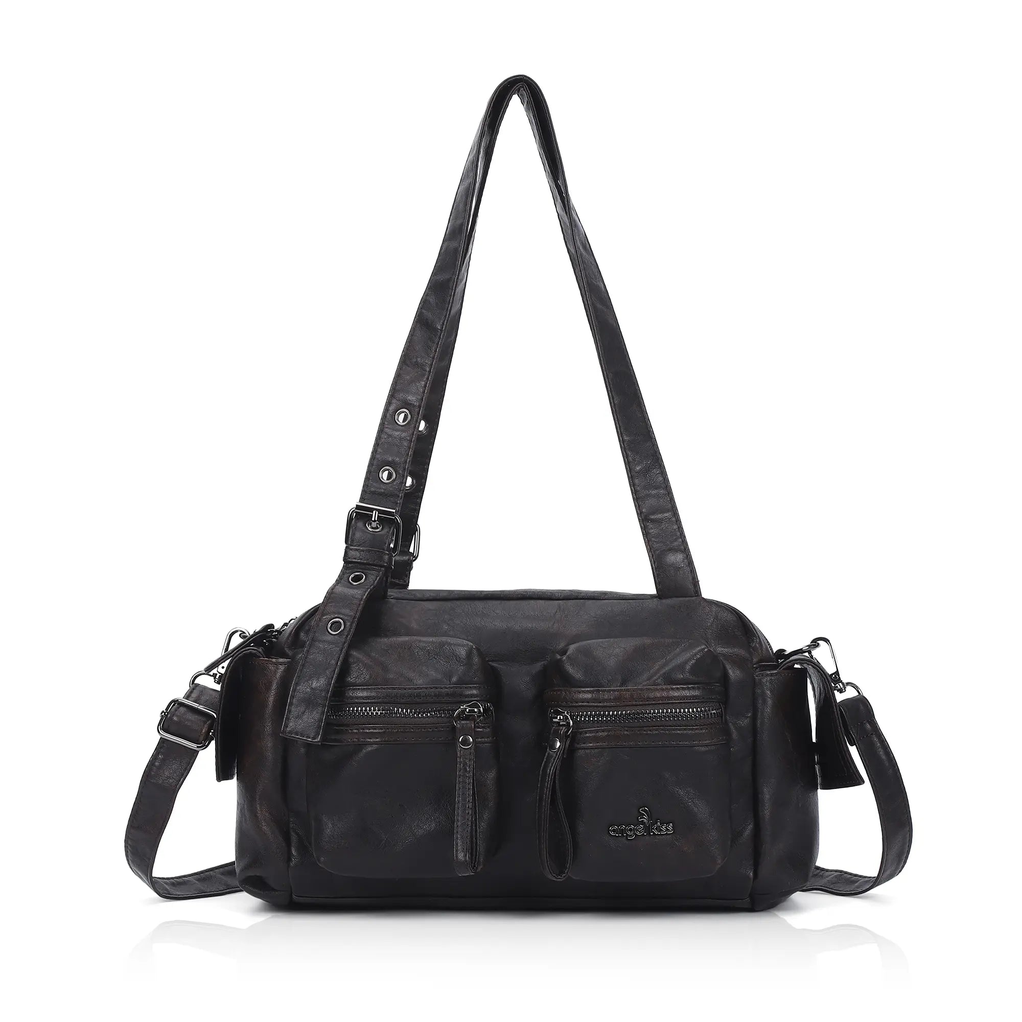 Women’s Multi-Pocket Satchel Purse | Shoulder &amp; Crossbody Handbag