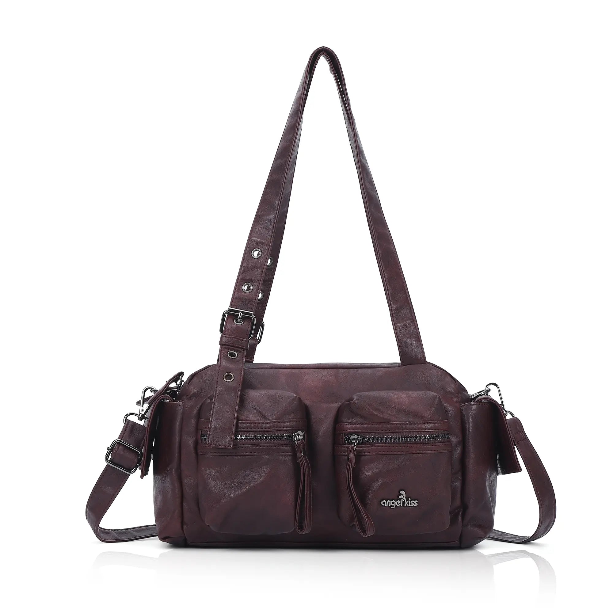 Women’s Multi-Pocket Satchel Purse | Shoulder &amp; Crossbody Handbag