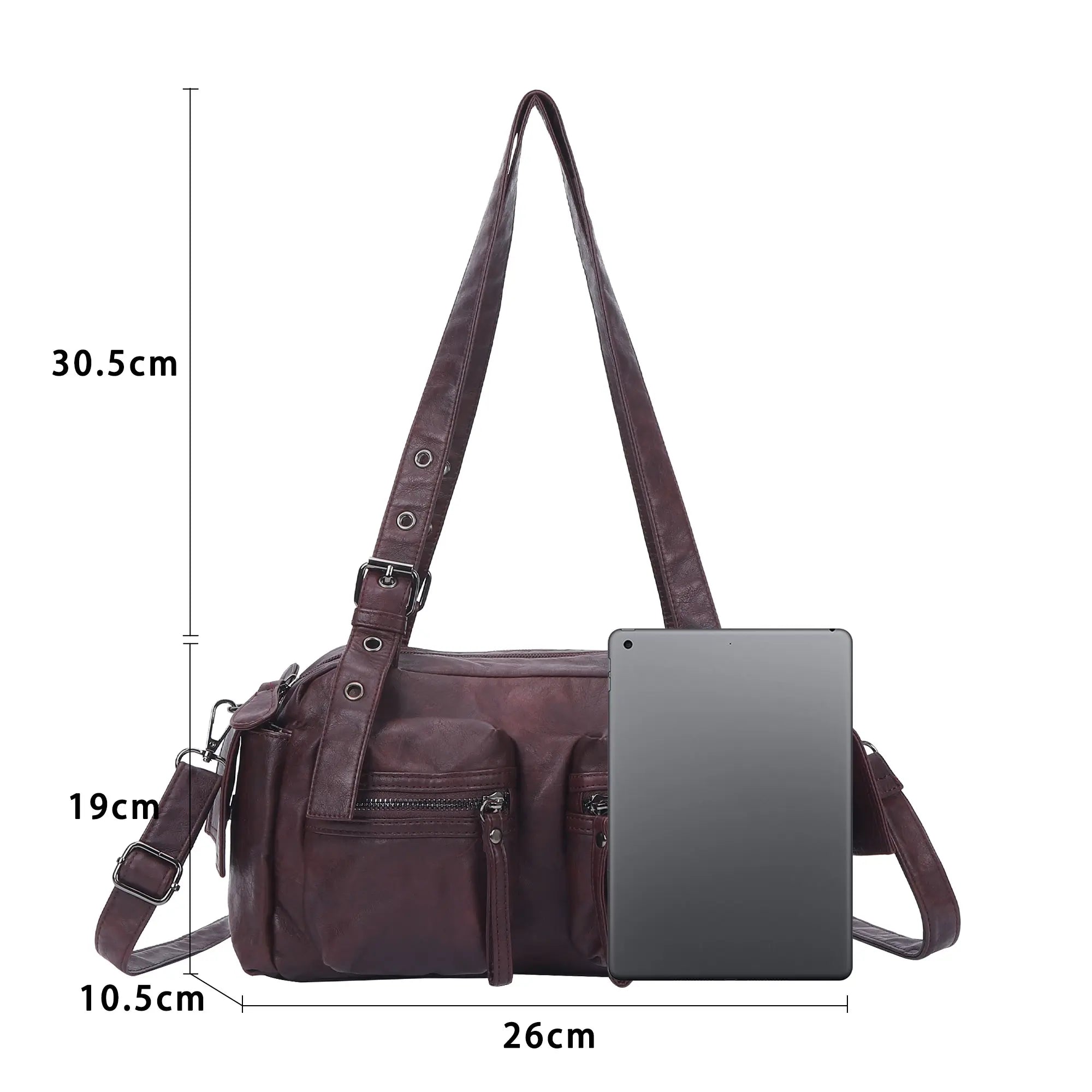 Women’s Multi-Pocket Satchel Purse | Shoulder &amp; Crossbody Handbag