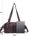 Women’s Multi-Pocket Satchel Purse | Shoulder & Crossbody Handbag