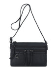 Multi-Zip Crossbody Purse with Tassel Pulls