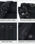 Multi-Zip Crossbody Purse with Tassel Pulls