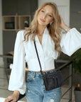Multi-Zip Crossbody Purse with Tassel Pulls
