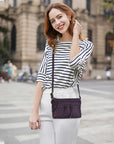 Multi-Zip Crossbody Purse with Tassel Pulls