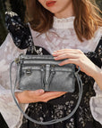 Multi-Zip Crossbody Purse with Tassel Pulls