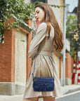 Multi-Zip Crossbody Purse with Tassel Pulls