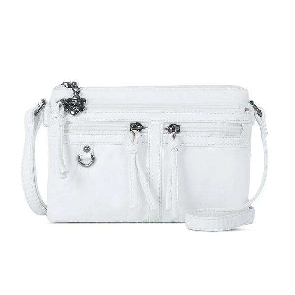 Multi-Zip Crossbody Purse with Tassel Pulls