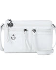 Multi-Zip Crossbody Purse with Tassel Pulls