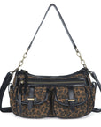 Small Shoulder Bag with Front Pockets and Chain Details