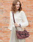 Small Shoulder Bag with Front Pockets and Chain Details