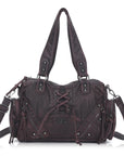 Lace-Up Moto Multi-Pocket Shoulder Bag