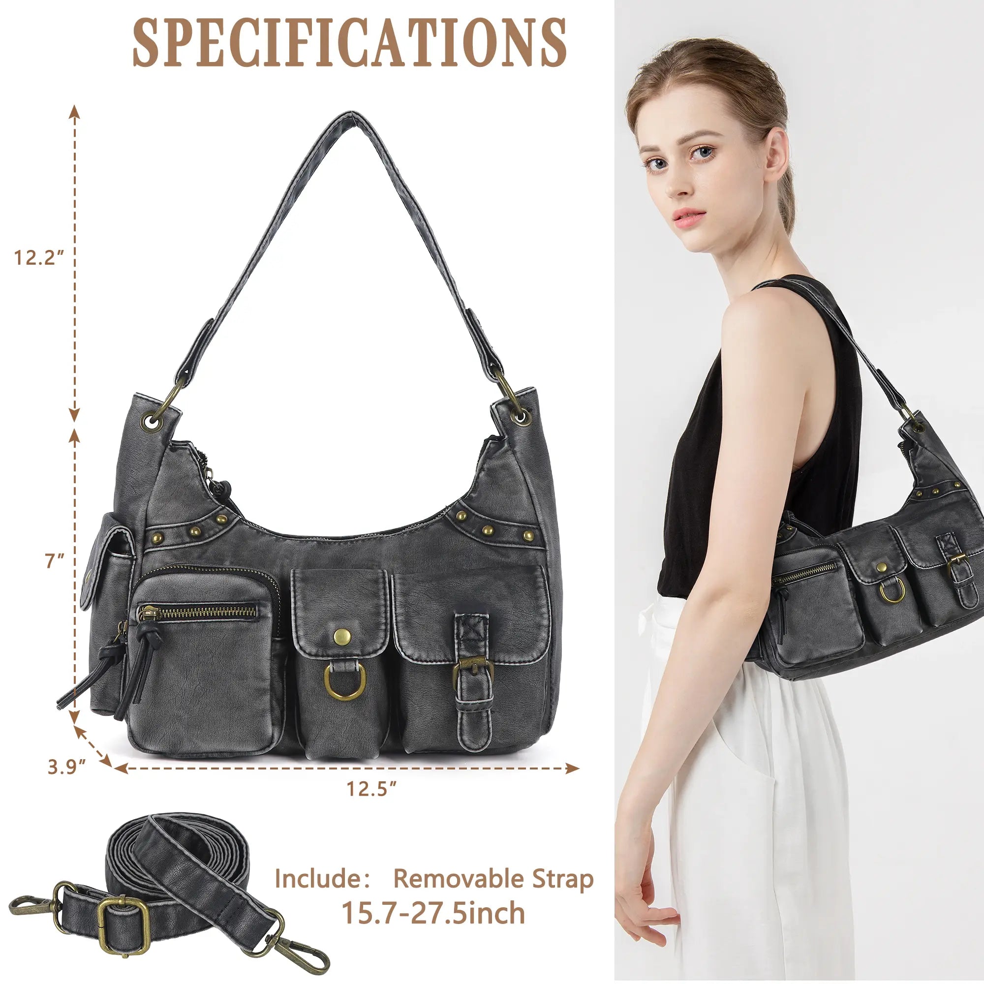Small Multi-Pocket Shoulder &amp; Crossbody Bag