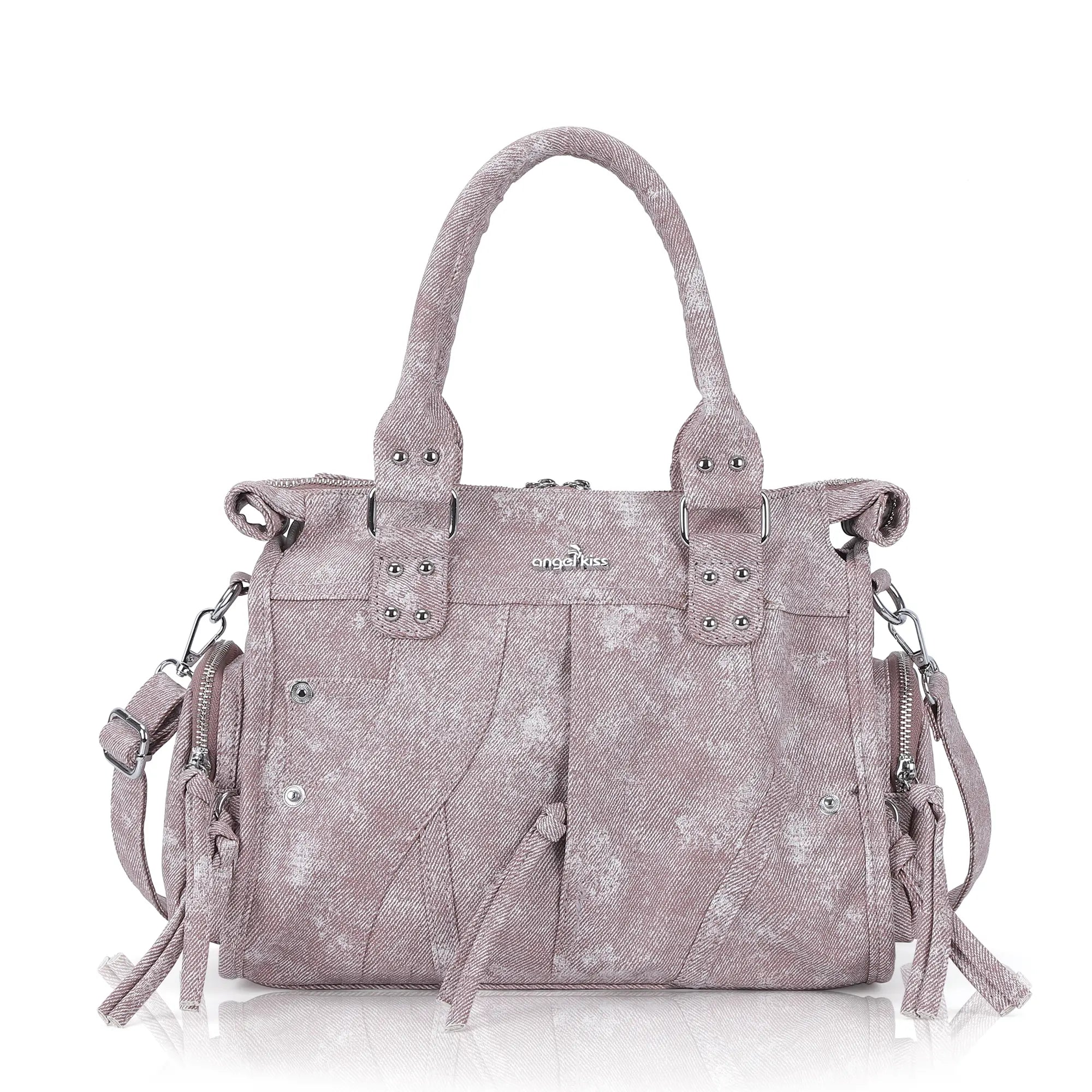 Multi Pocket Top Handle Handbag – Retro Floral Print Crossbody Shoulder Purse