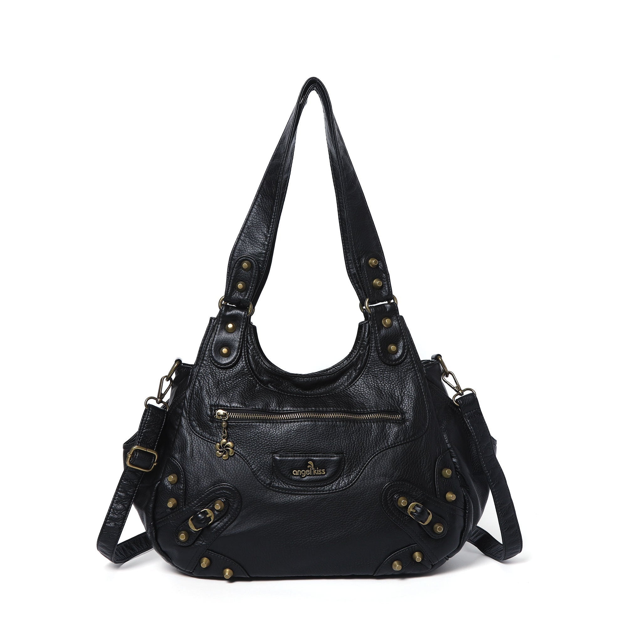 Hobo Purses Vegan Leather Retro Metal Studs Y2K Designer Bags for Women