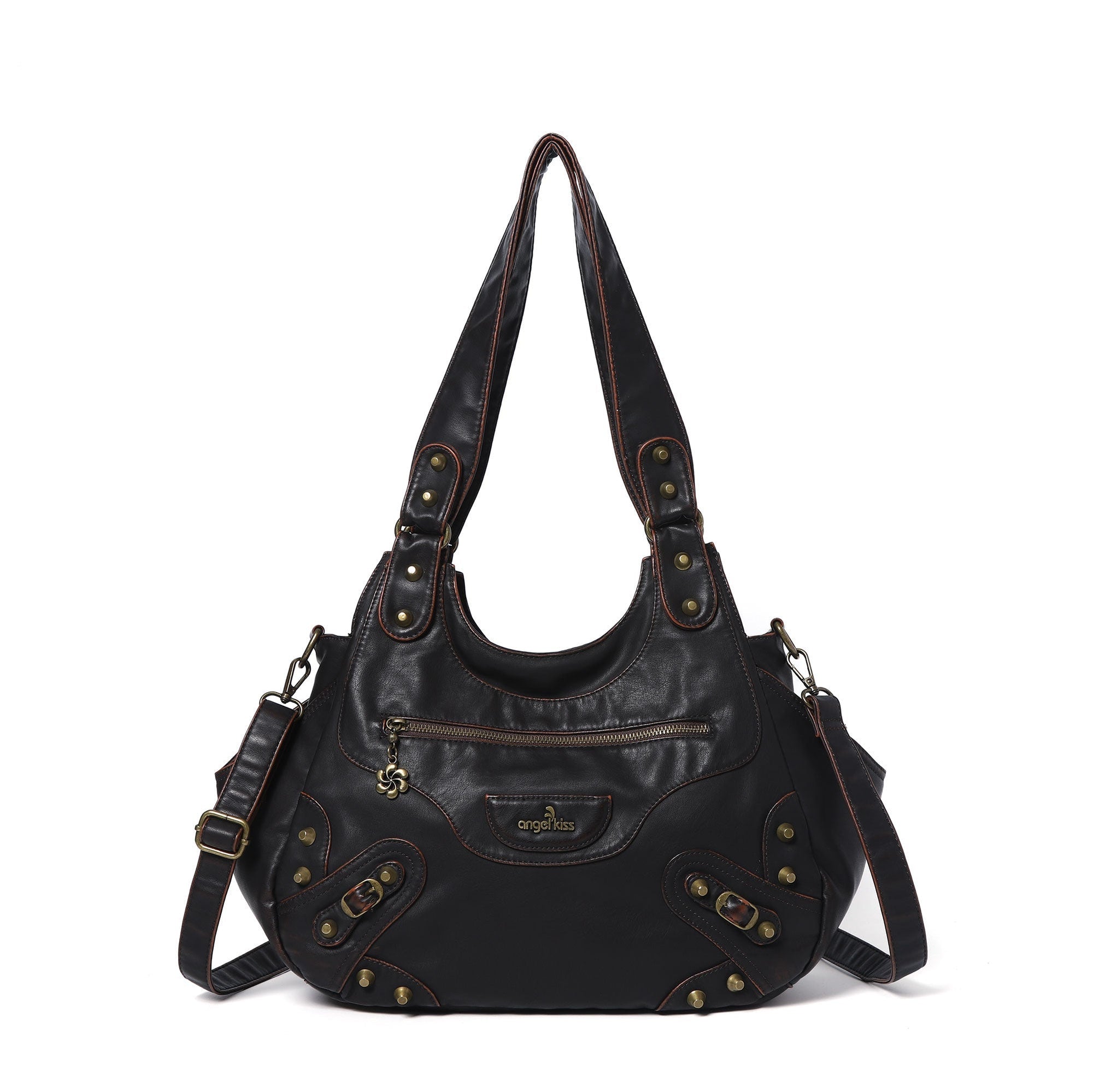 Hobo Purses Vegan Leather Retro Metal Studs Y2K Designer Bags for Women