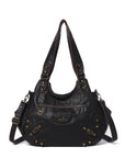 Hobo Purses Vegan Leather Retro Metal Studs Y2K Designer Bags for Women