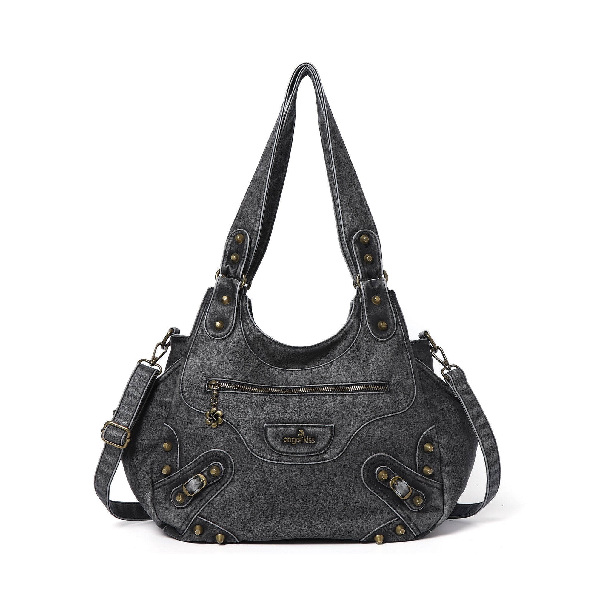 Hobo Purses Vegan Leather Retro Metal Studs Y2K Designer Bags for Women
