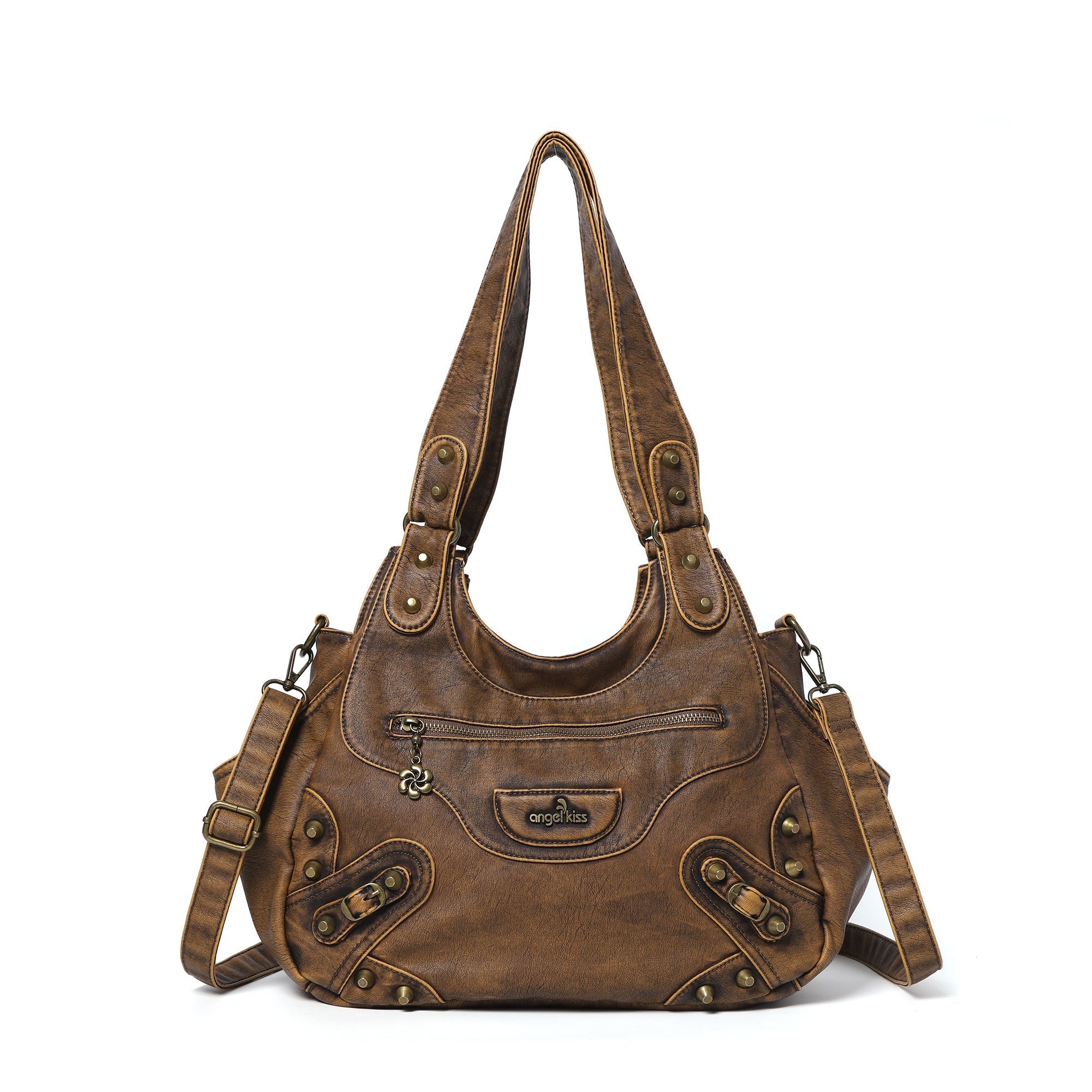 Hobo Purses Vegan Leather Retro Metal Studs Y2K Designer Bags for Women