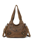 Hobo Purses Vegan Leather Retro Metal Studs Y2K Designer Bags for Women