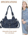 Large Braided Multi-Pocket Hobo Shoulder Bag with Crossbody Strap