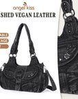 Large Braided Multi-Pocket Hobo Shoulder Bag with Crossbody Strap