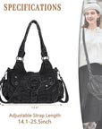 Large Braided Multi-Pocket Hobo Shoulder Bag with Crossbody Strap