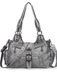 Large Braided Multi-Pocket Hobo Shoulder Bag with Crossbody Strap