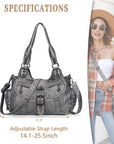 Large Braided Multi-Pocket Hobo Shoulder Bag with Crossbody Strap