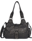 Large Braided Multi-Pocket Hobo Shoulder Bag with Crossbody Strap