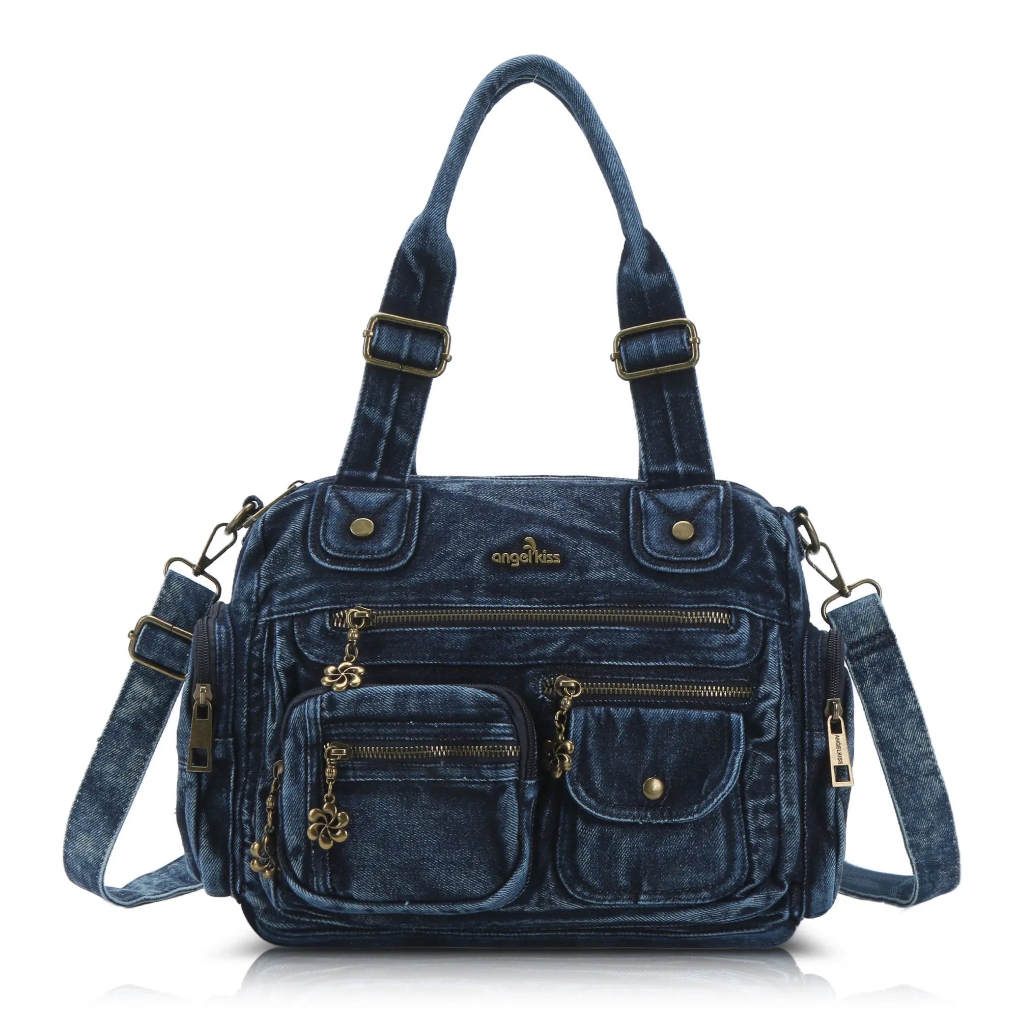 Vintage Utility Satchel Crossbody Bag with Easy-Access Pockets