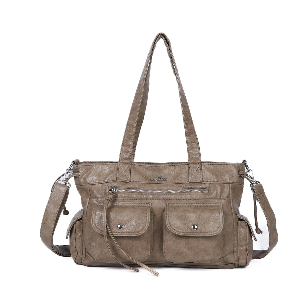 Solid color Wash Comfort Classic tote/Hobo bag-Angelkiss Bag