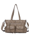 Solid color Wash Comfort Classic tote/Hobo bag-Angelkiss Bag