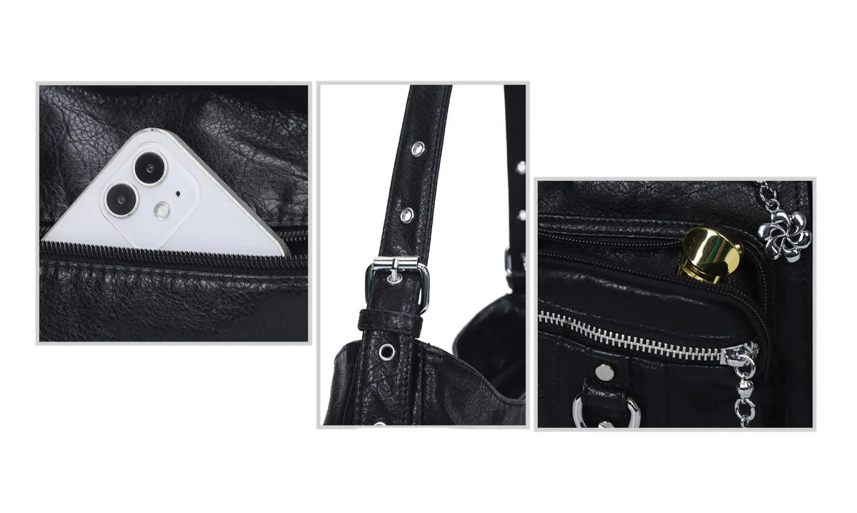 Street Style Multi-Pocket Crossbody Bag