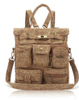 Multi-Pocket Denim Convertible Backpack Purse