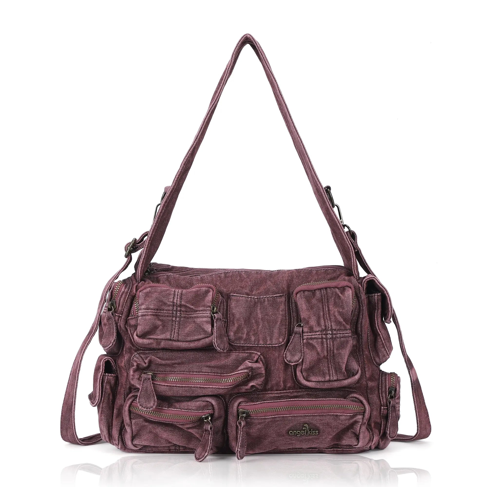 Cargo Denim Shoulder Bag for Women – Multi Pocket Crossbody Jean