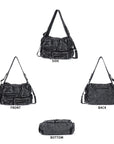 Cargo Denim Shoulder Bag for Women – Multi Pocket Crossbody Jean