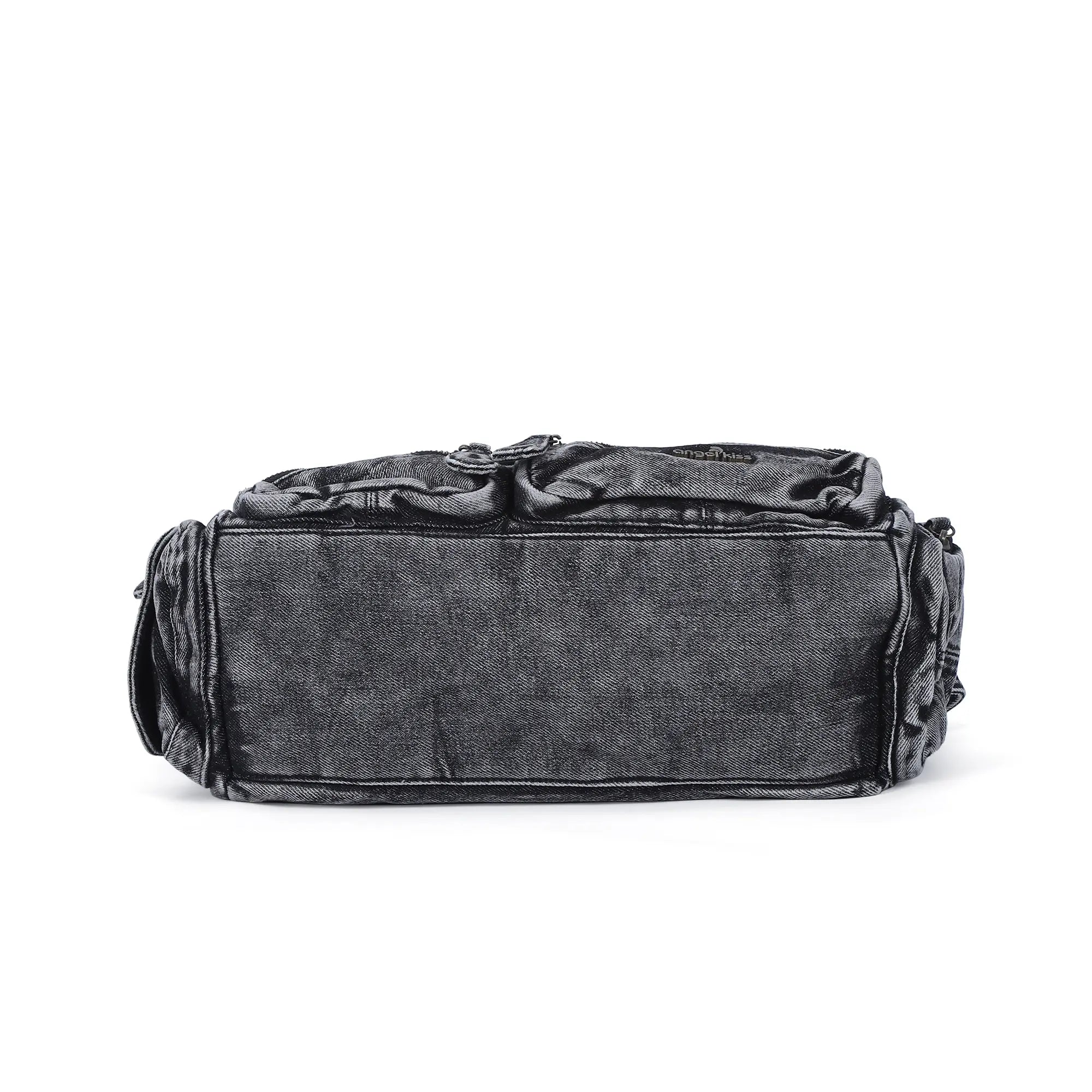 Cargo Denim Shoulder Bag for Women – Multi Pocket Crossbody Jean