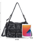 Cargo Denim Shoulder Bag for Women – Multi Pocket Crossbody Jean